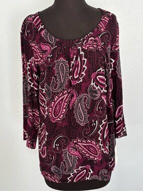 Women’s Paisley Scoop Neck Top Croft & Barrow PL